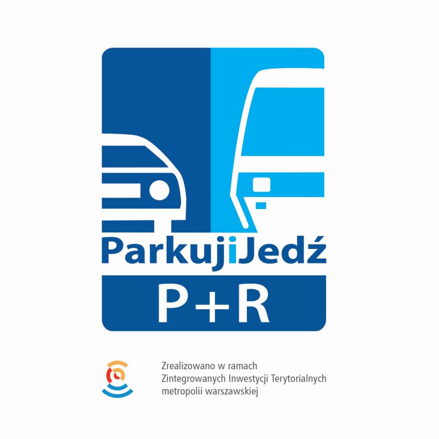 Znak parkingów PR zrealizowanych w ramach ZIT metropolii warszawskiej