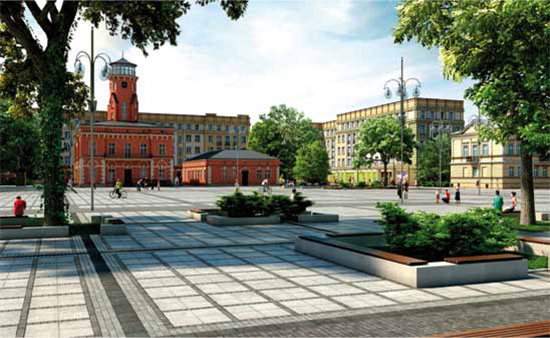 Plac Biegańskiego – wizualizacja projektowanej przebudowy