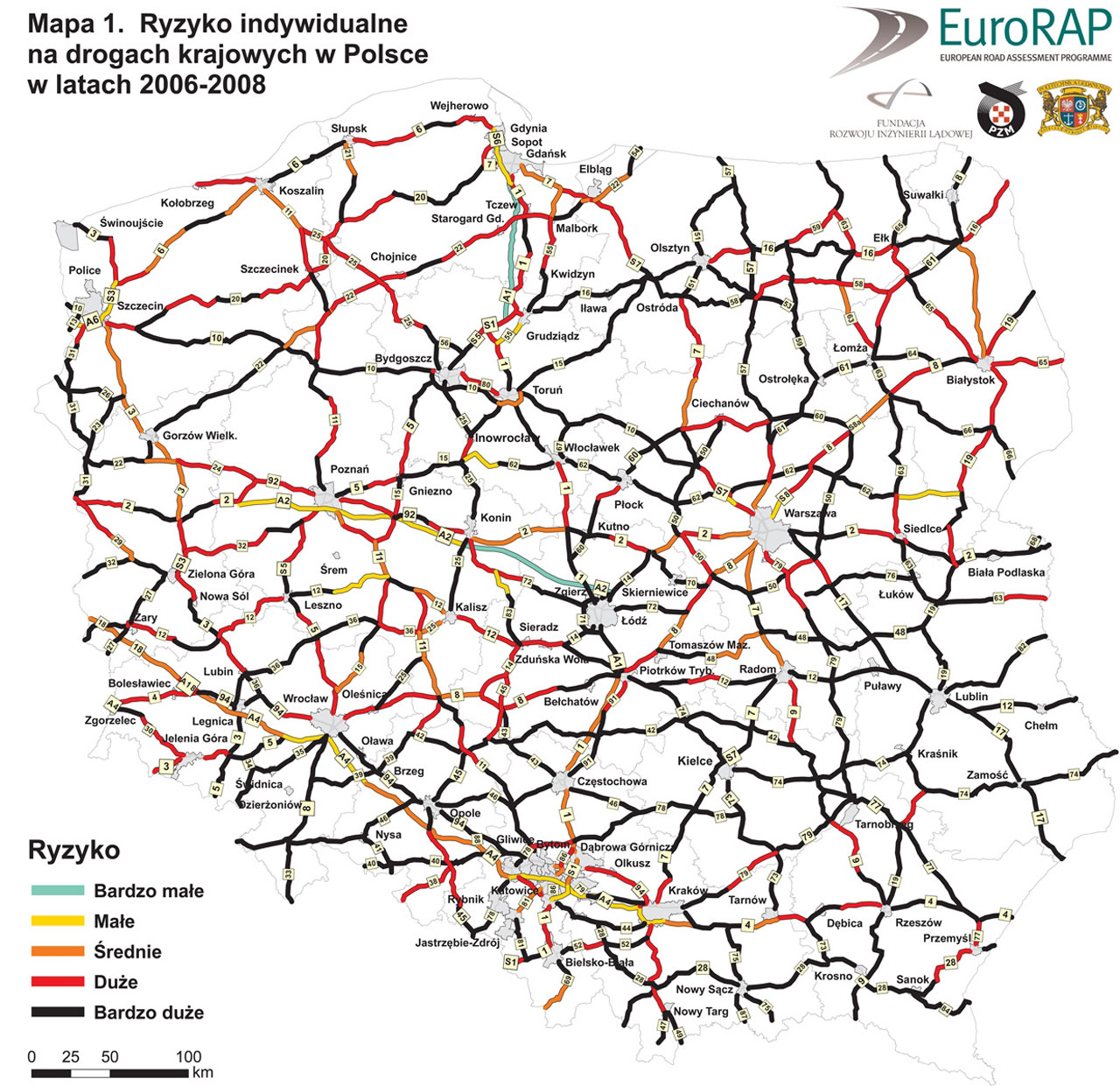 Mapa ryzyka na drogach